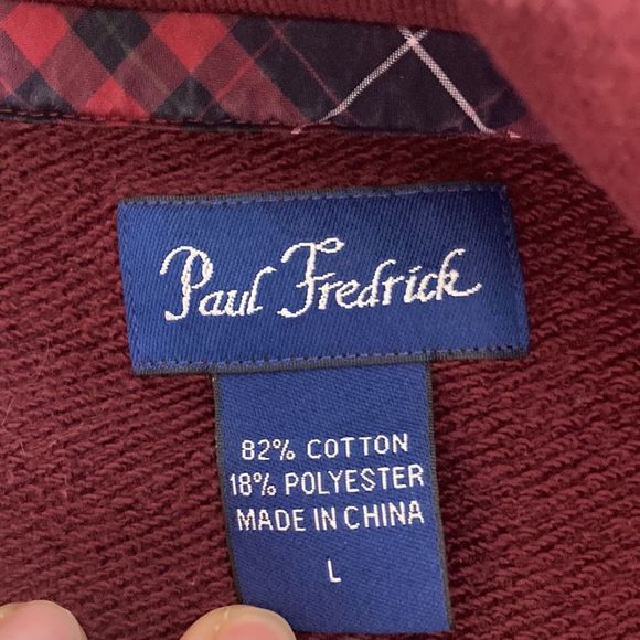 Mens Paul Fredrick Maroon Large Sweater - Picture 3 of 9